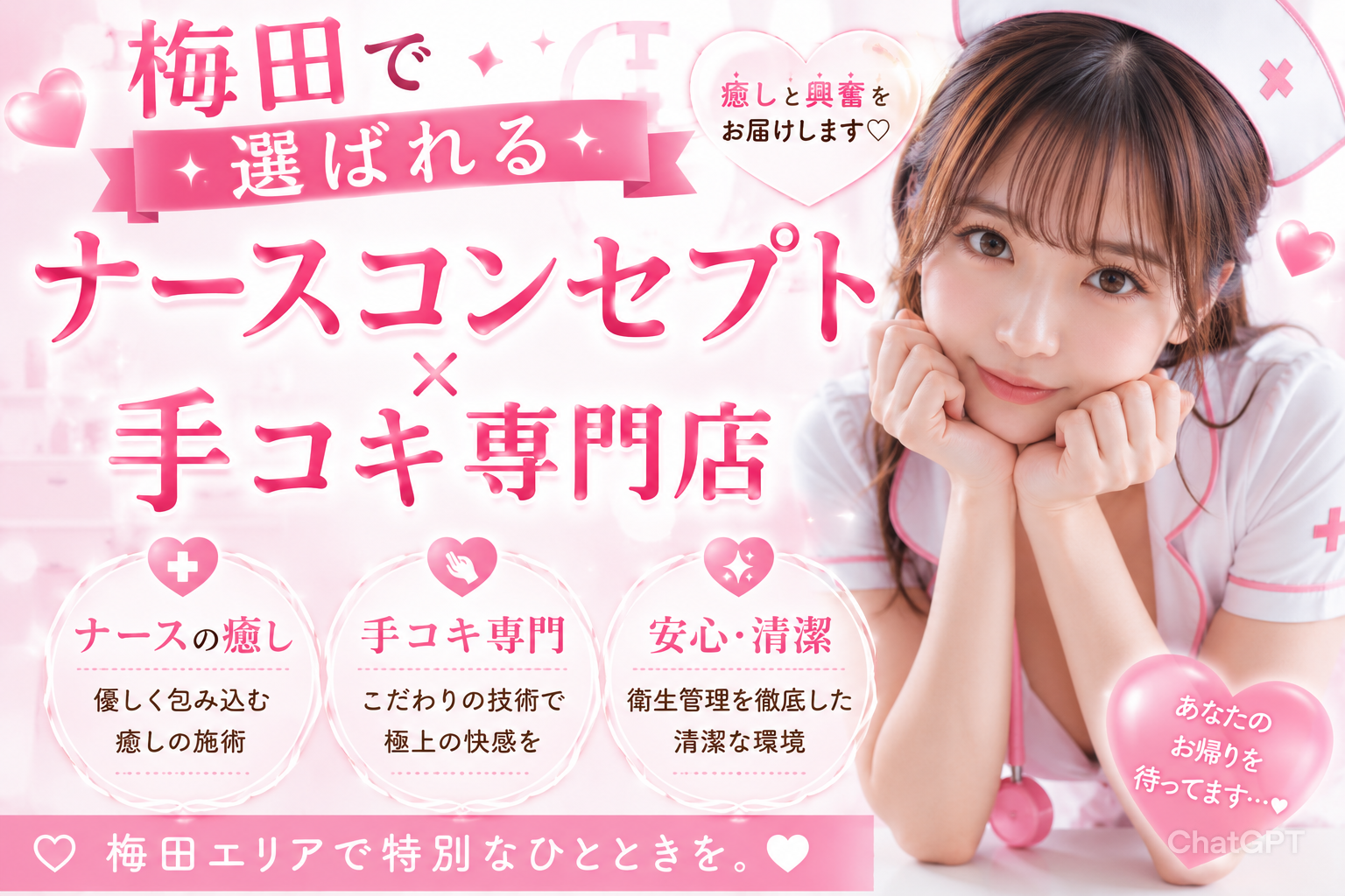 梅田で選ばれるナースコンセプト×手コキ専門店